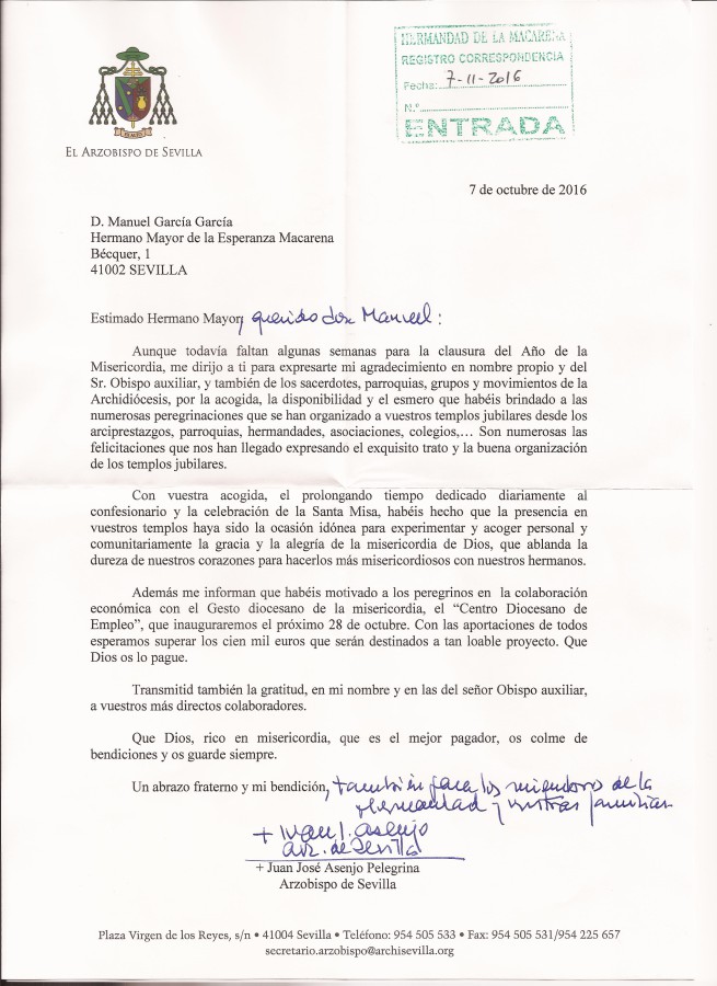 carta arzobispo sevilla