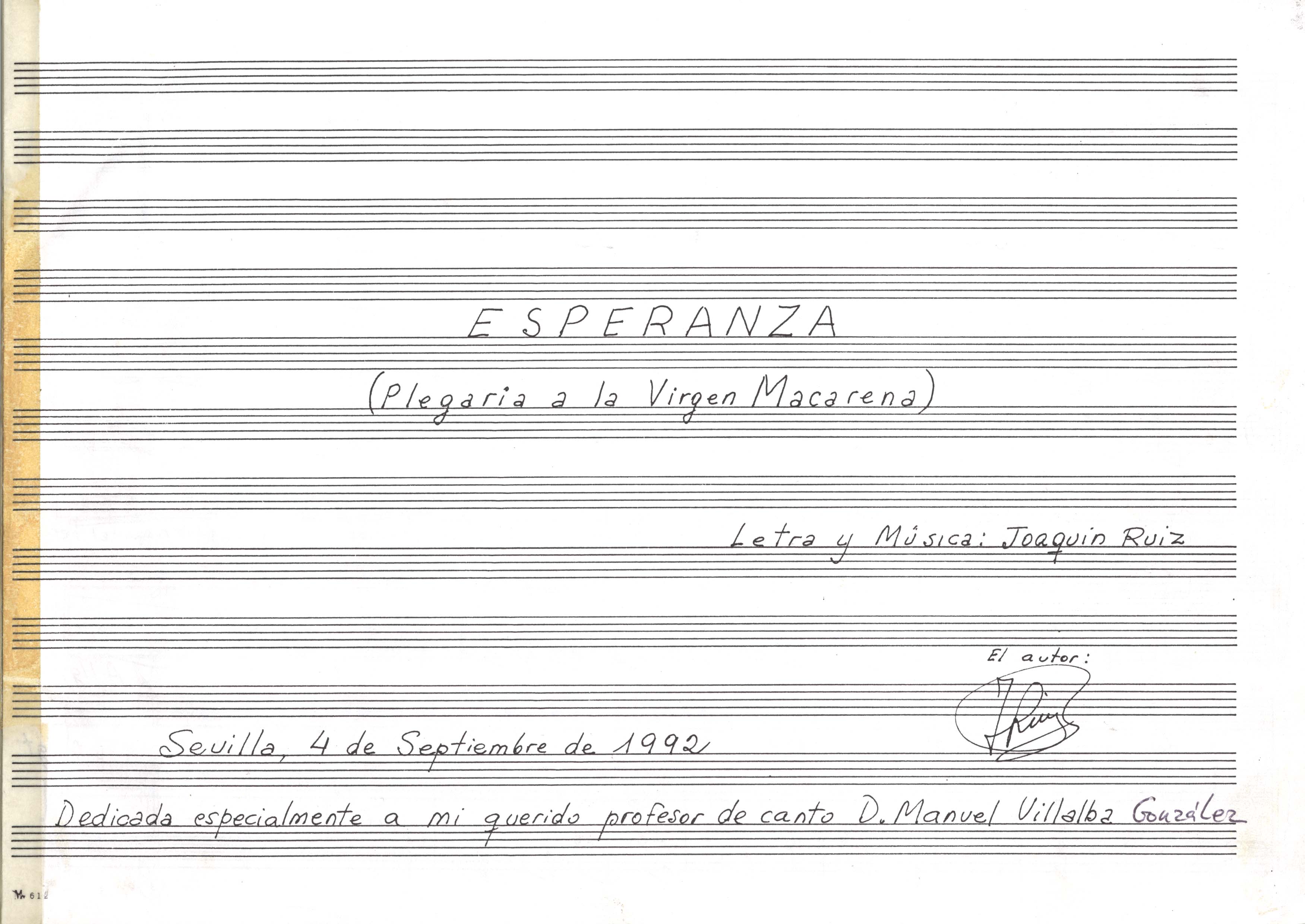 Partitura Plegaria