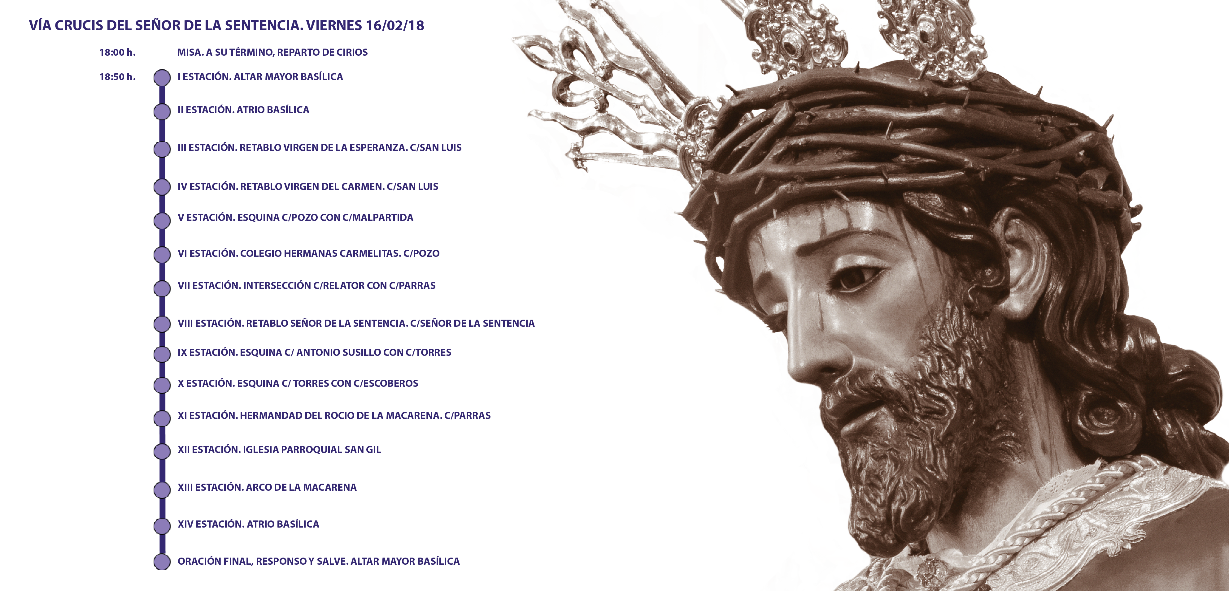 Infografía recorrido Vía Crucis 2018