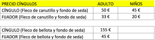 PRECIOS CÍNGULOS OK